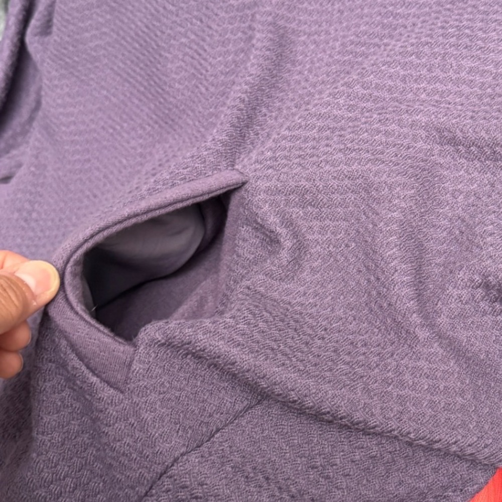 Nike Dri-FIT Wrap Jacket Asymmetrical Cowl Neck Purple Size Medium Activewear - Picture 7 of 9